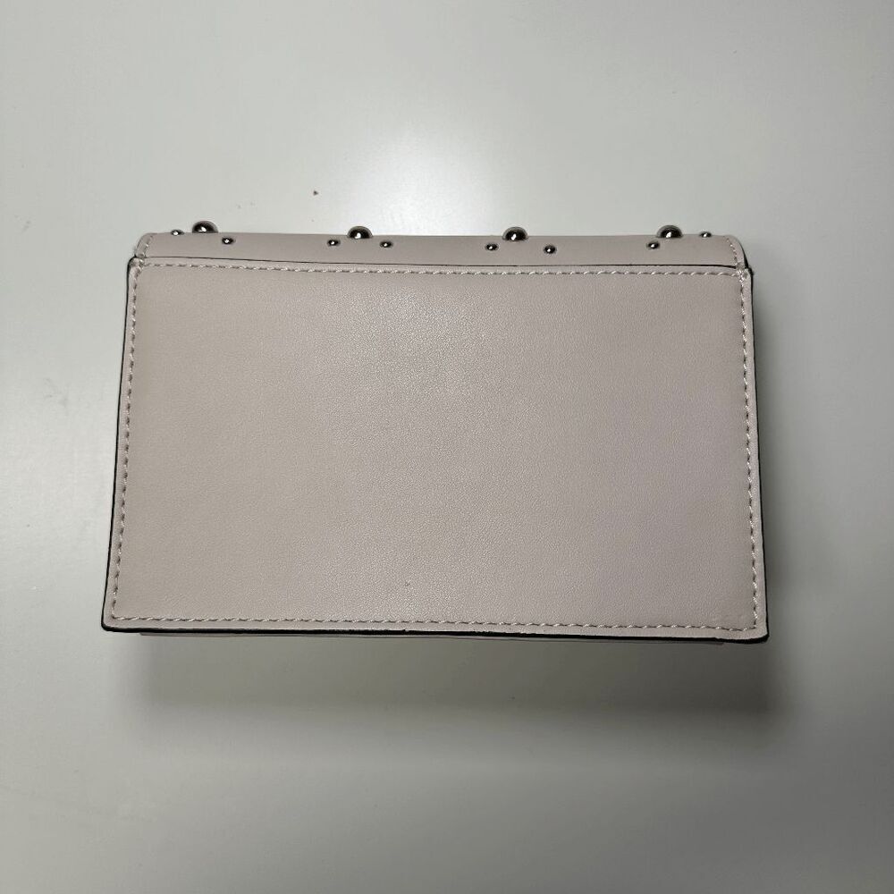 NINE WEST Studded‎ Wallet Clutch Chain Strap Beige Small Purse - Picture 3 of 7